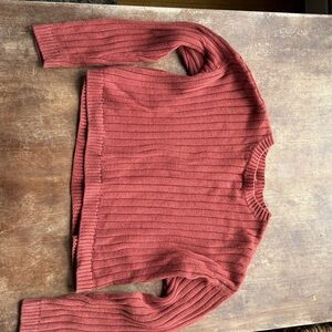Women's Ribbed Sweater - Rust
